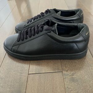 NEW Zespa Black Leather Sneakers with Black Sole Size 36 Made in France